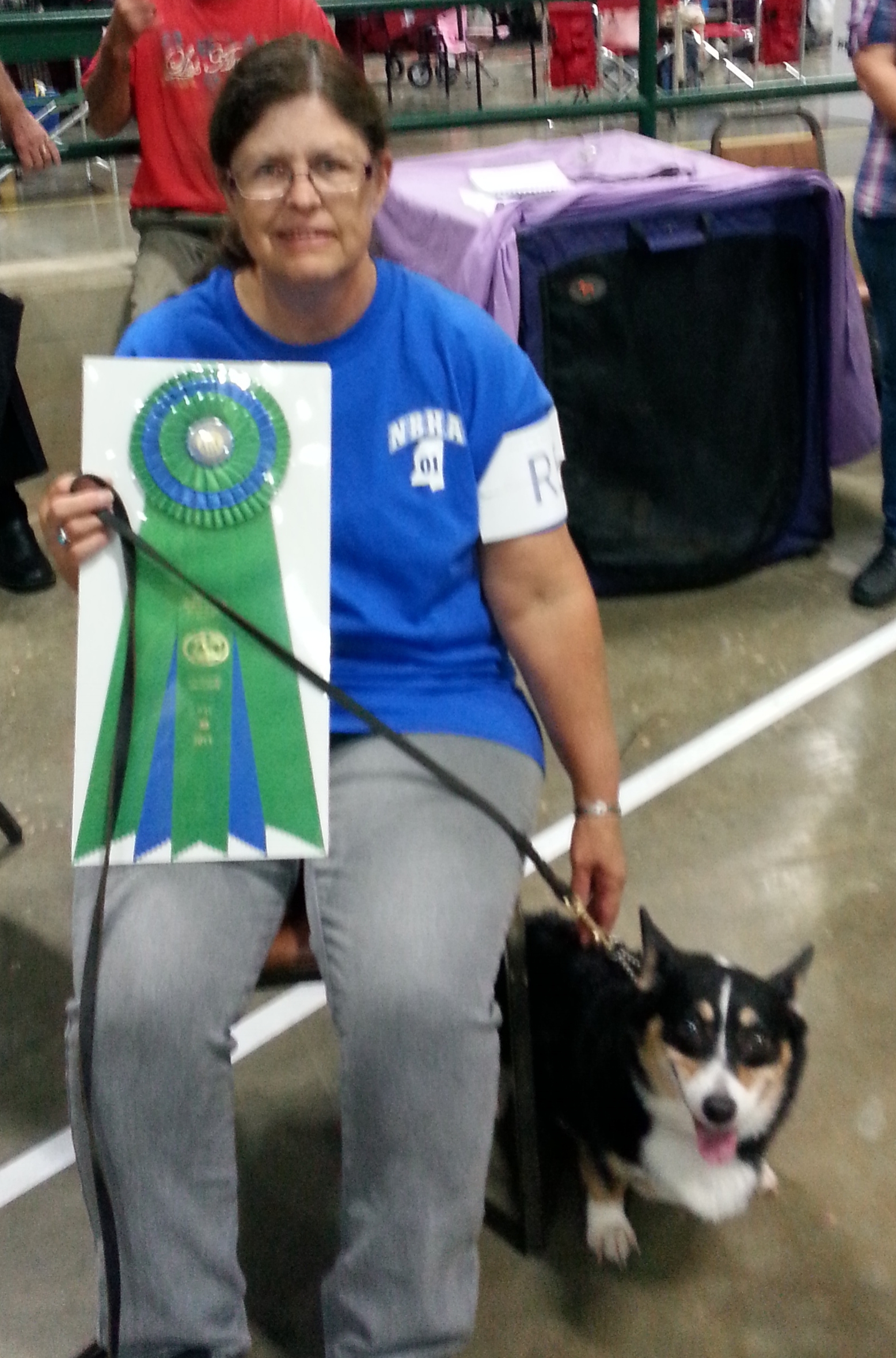 Our client Valerie and her dog Holly taking first place in Rally Obedience competition.
