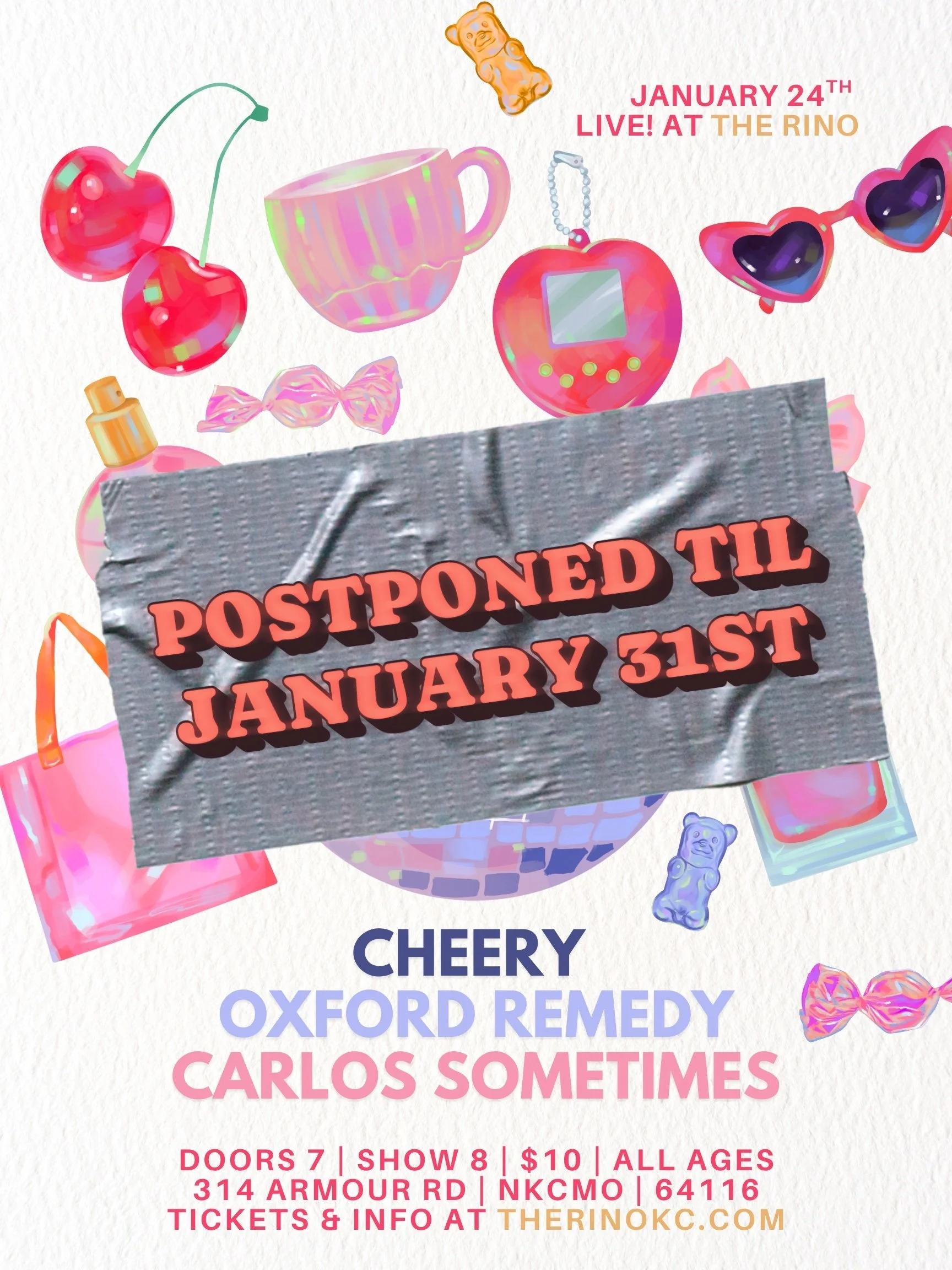 RESCHEDULED: Cheery | Oxford Remedy | Carlos Sometimes