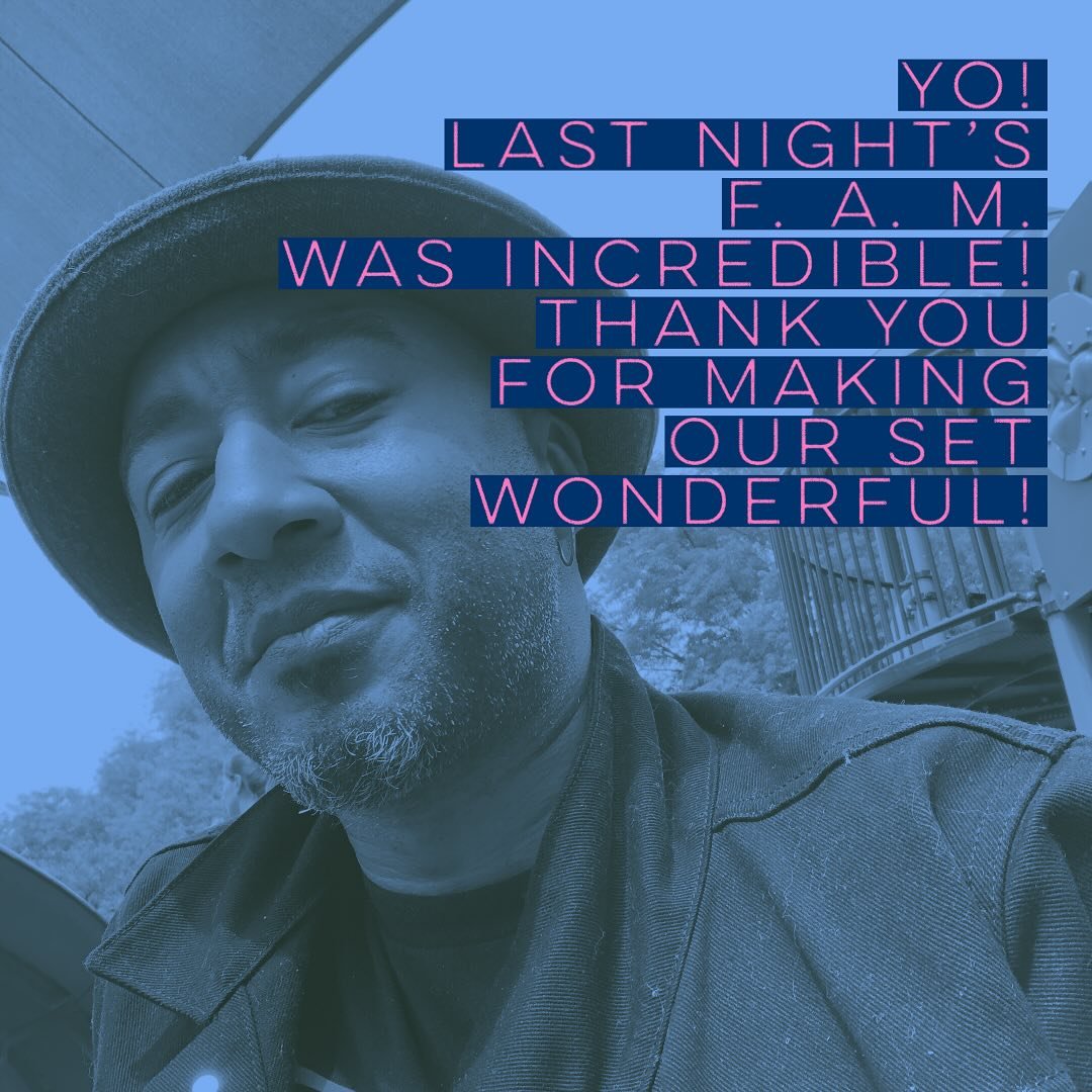 Big big thanks to everyone for coming out to see your F. A. M. last night! Much love and thanks to @barfrancadtla and @fusicology for supporting us, y&rsquo;all make this an amazing experience! Tony, you are incredible, brother your boogie brilliance