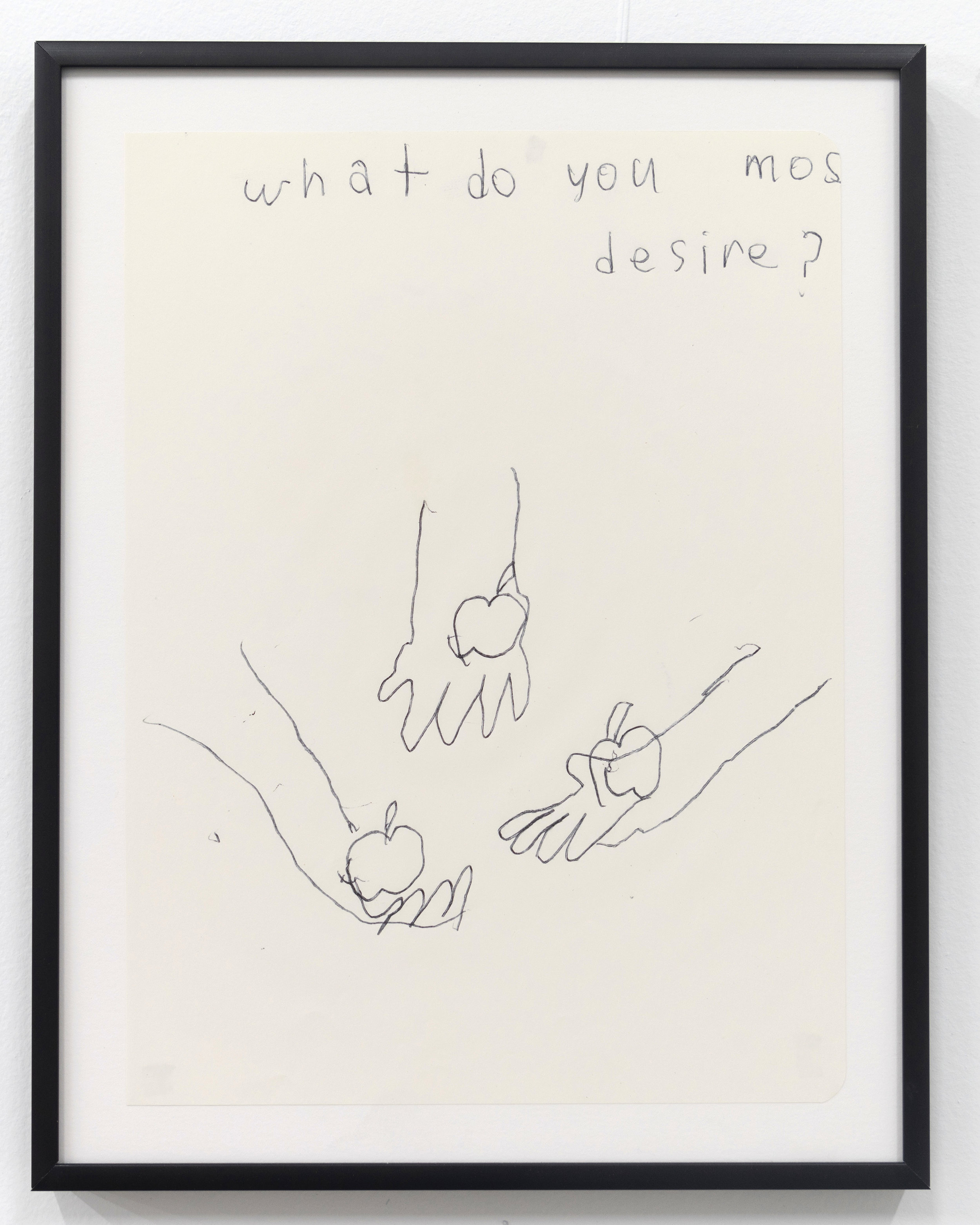  Emilie Gossiaux,  What Do You Most Desire , 2018, ink on Newsprint, 11 1/2 x 9 1/8 inches 
