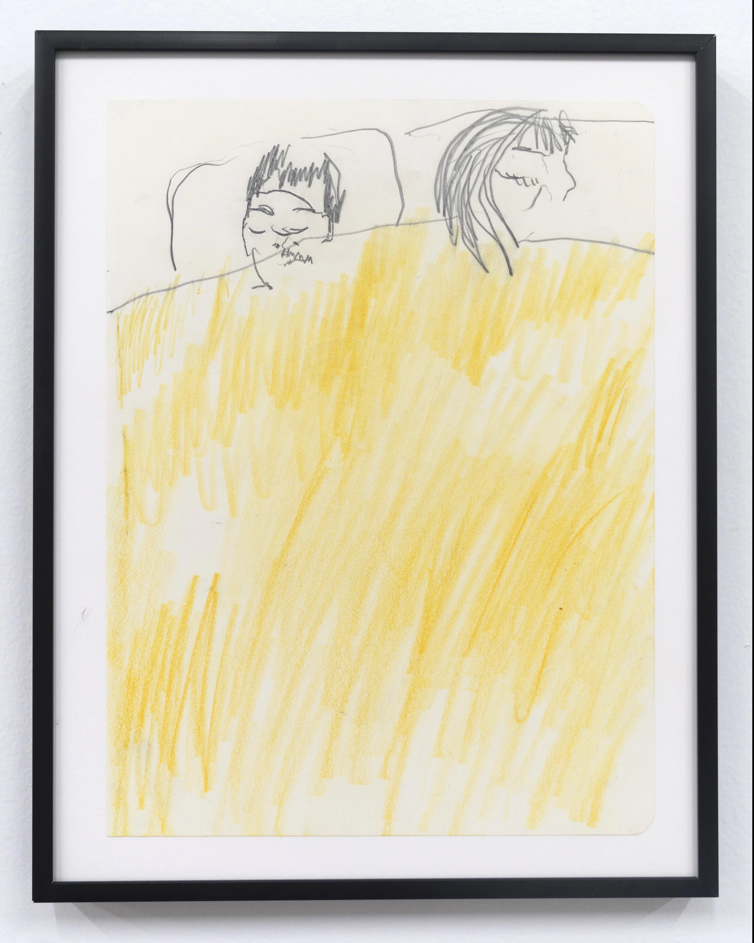 Emilie Gossiaux, Sleeping , 2018, ink on Newsprint, 11 1/2 x 9 1/8 inches