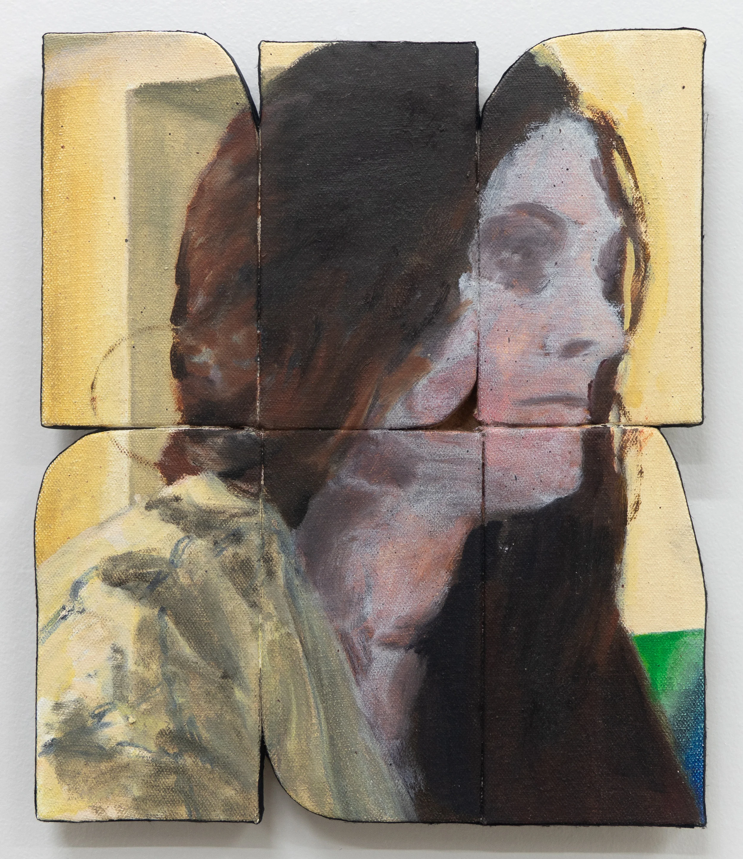 Graham Hamilton Maya , 2018 Oil on canvas with Sintra and Japanese Washi paper 10 3/4 x 9 inches 27.3 x 22.9 cm