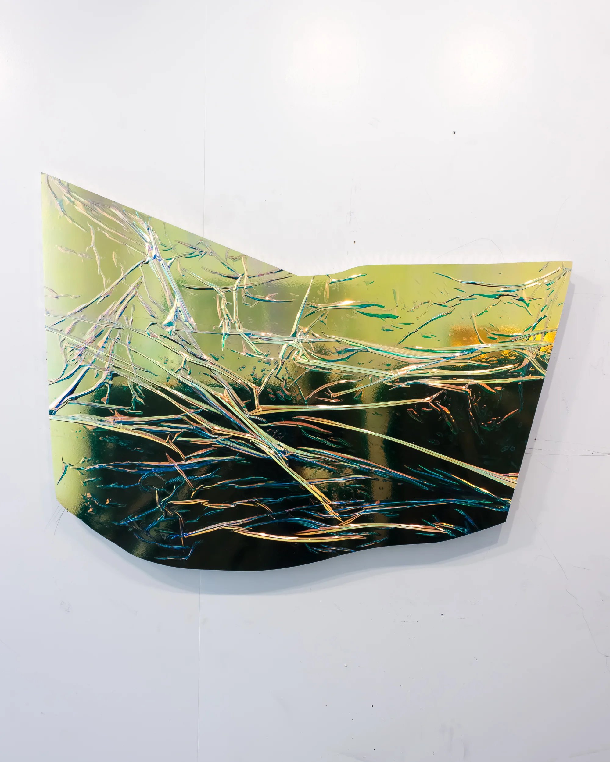 Carol Peligian, Borderland REM III , 2017, aluminum, paint, film, pigment and urethane, 36 x 50 x 2 inches