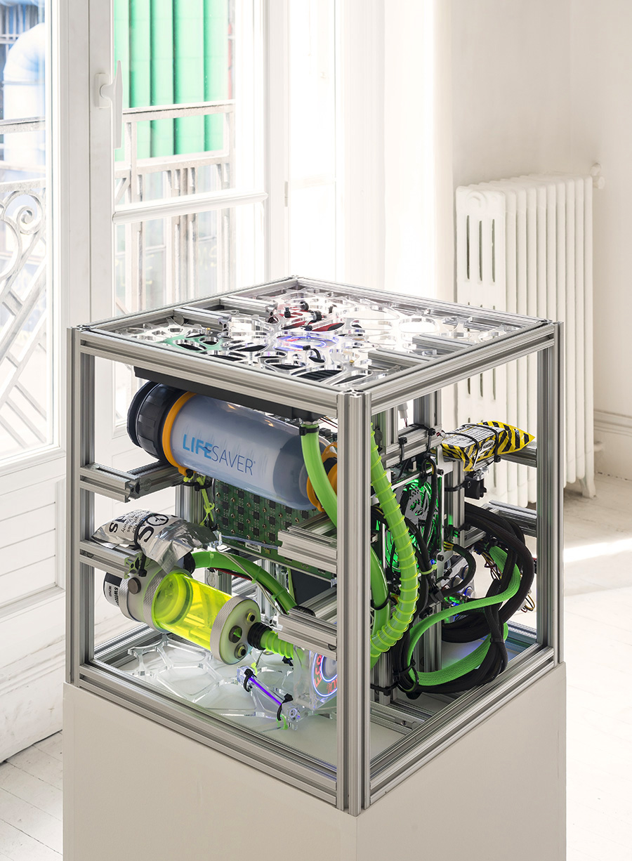   Self-Contained Investment Module and Contingency Package (Cloud-Enabled Modular Emergency-Enterprise Application Platform) , 2015  Aluminum Profile, Acrylic Sheet, ASIC Bitcoin Mining Tube, Lifesaver Systems 4000 Ultra Filtration Water Bottle, Emer