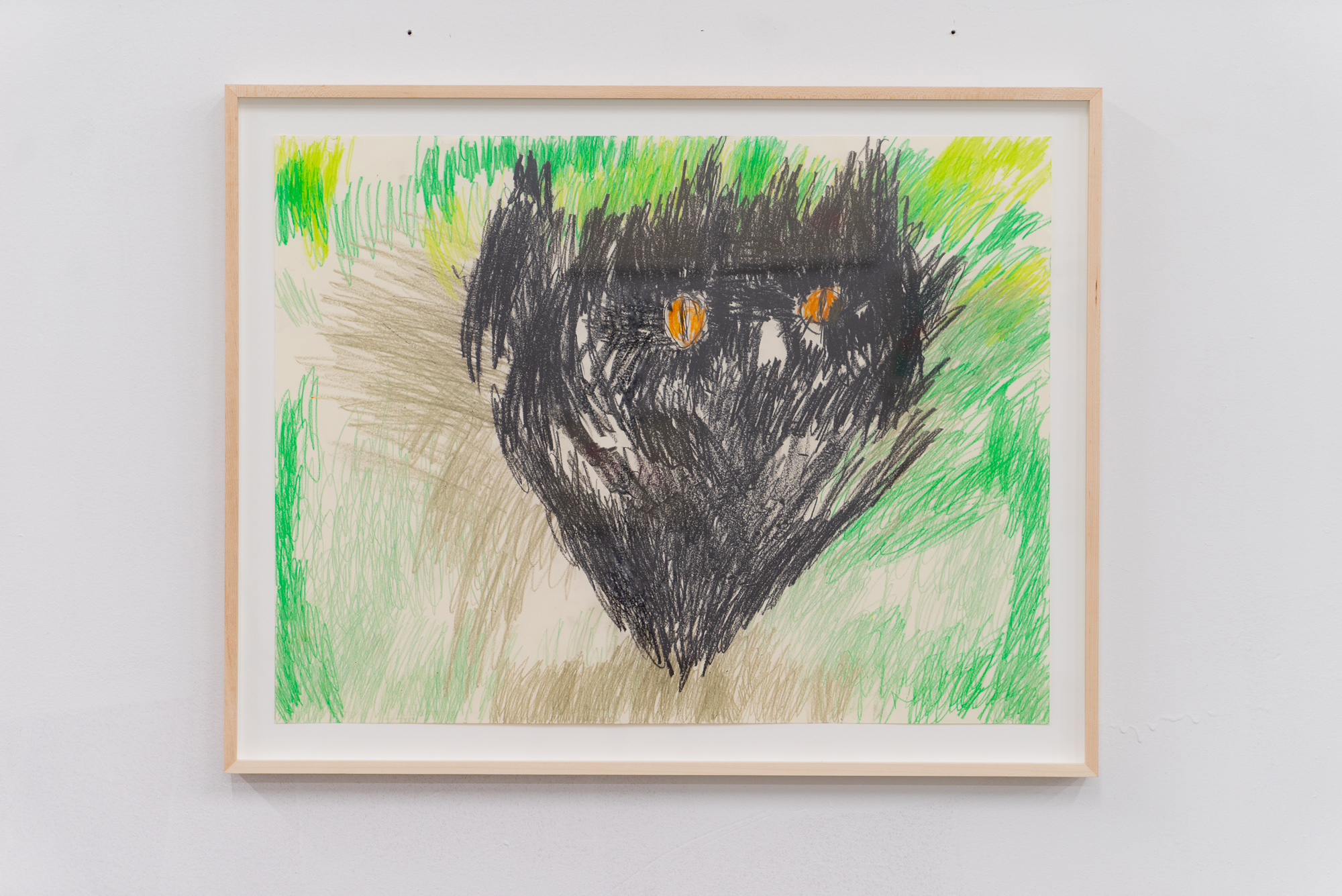  Emilie Gossiaux,  The Beast , 2018, ink, wax pastel on newsprint, 17 1/2 x 23 inches 