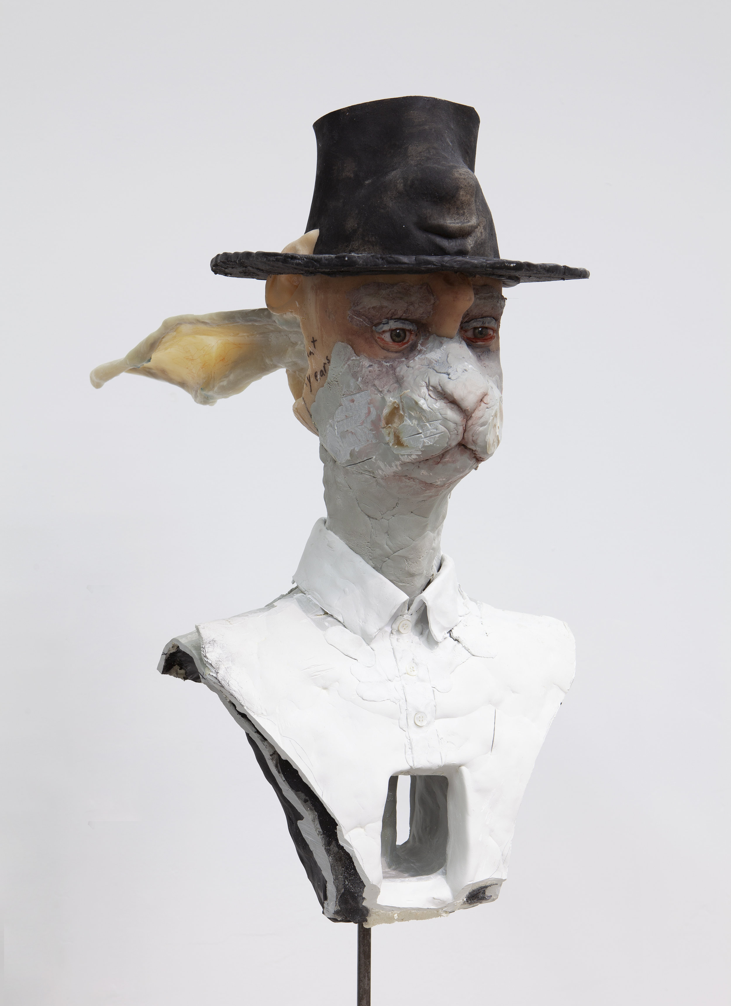   David Altmejd   Untitled , 2019 Expanded polyurethane foam, epoxy clay, resin, epoxy gel, cardboard, glass eyes, quartz, acrylic paint, steel, cement, Sharpie 32 x 14 x 20 inches 81.3 x 35.6 x 50.8 cm 