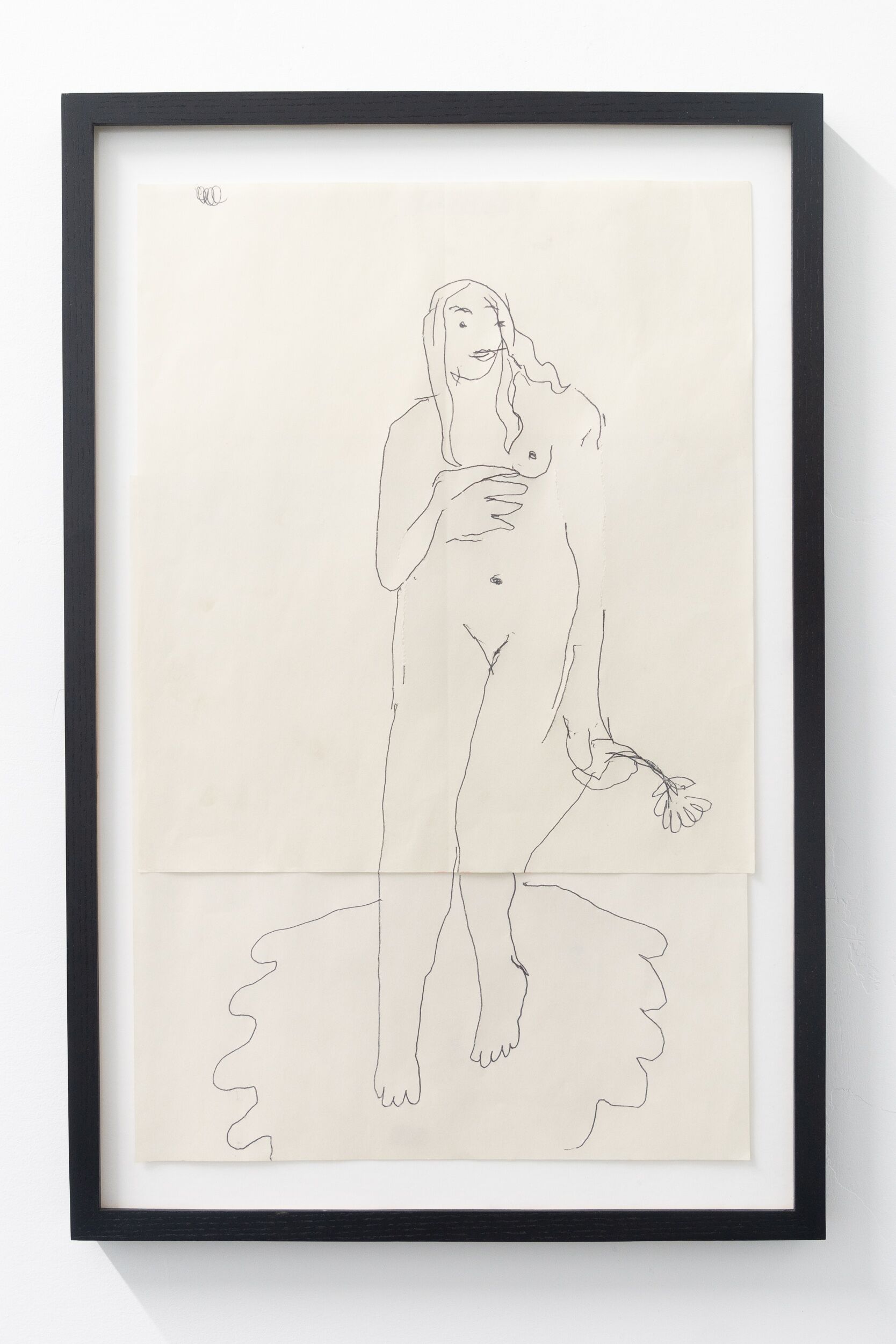   Emilie Gossiaux   Venus , 2018 Ink on newsprint 26 1/2 x 17 1/2 inches 67.3 x 44.5 cm  