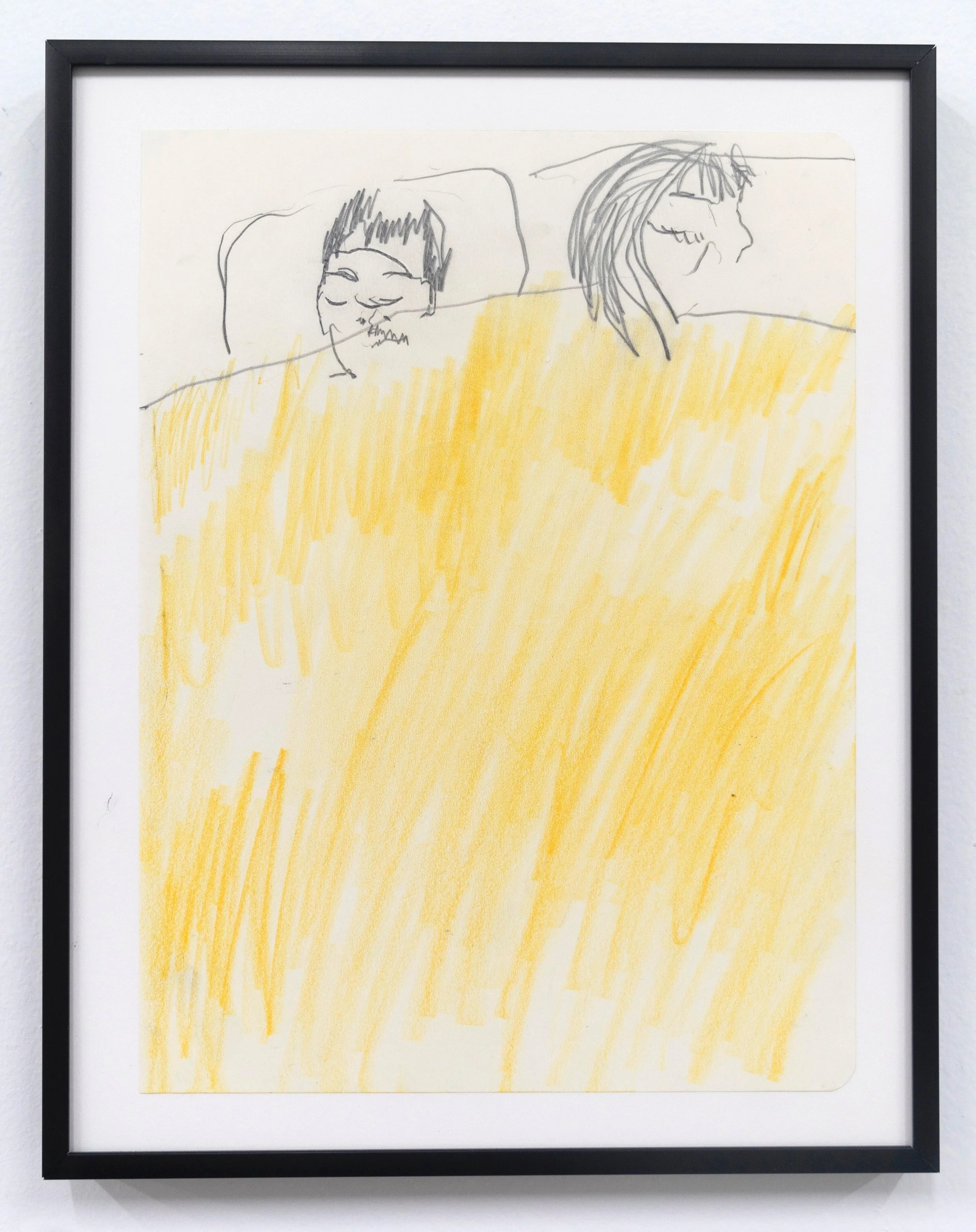 Emilie Gossiaux Sleeping , 2018 Ink on newsprint 11 1/2 x 9 1/8 inches 29.2 x 23.2 cm