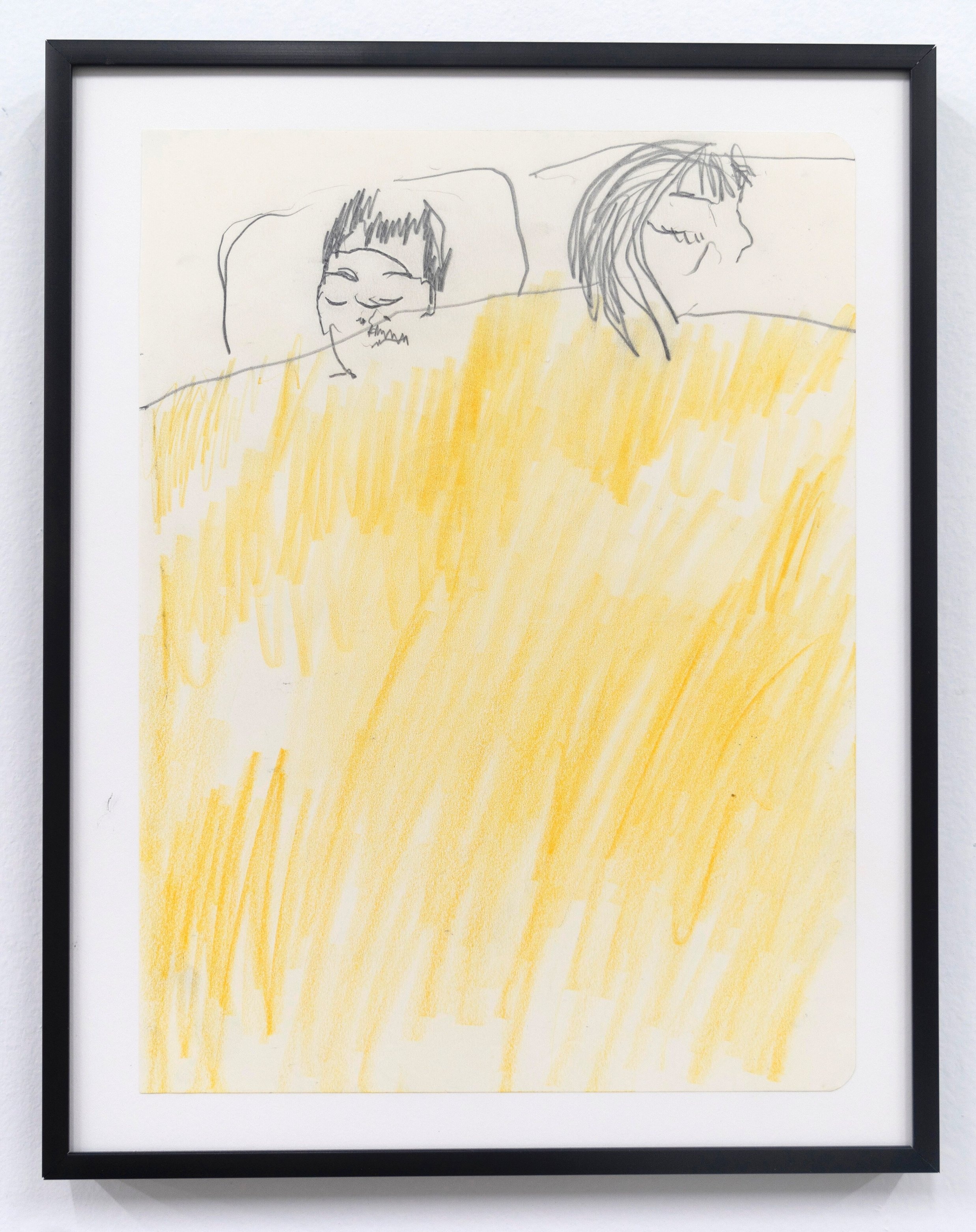   Emilie Gossiaux    Sleeping , 2018 Ink on newsprint   11 1/2 x 9 1/8 inches 29.2 x 23.2 cm 