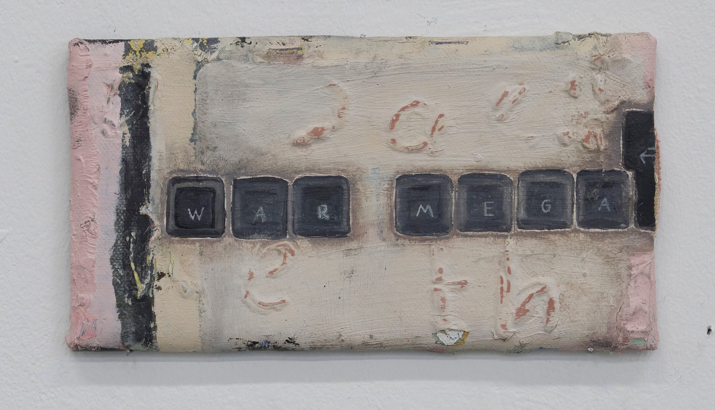   War Mega Brief Mark , Oil and Plaster on Canvas, 18 x11.5cm, 2023 