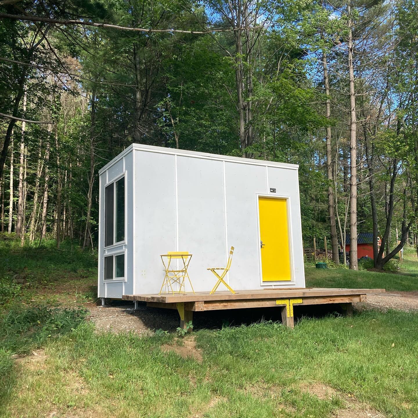Our original Task Module is on Airbnb in Johnson VT. Leaf peeper season is coming&hellip; Check out @uncommonaccommodations and look them up to book a stay!
. 
.
.
#upendthis #findyourorbit #changetheworld #architecture #sustainability #modular #desi