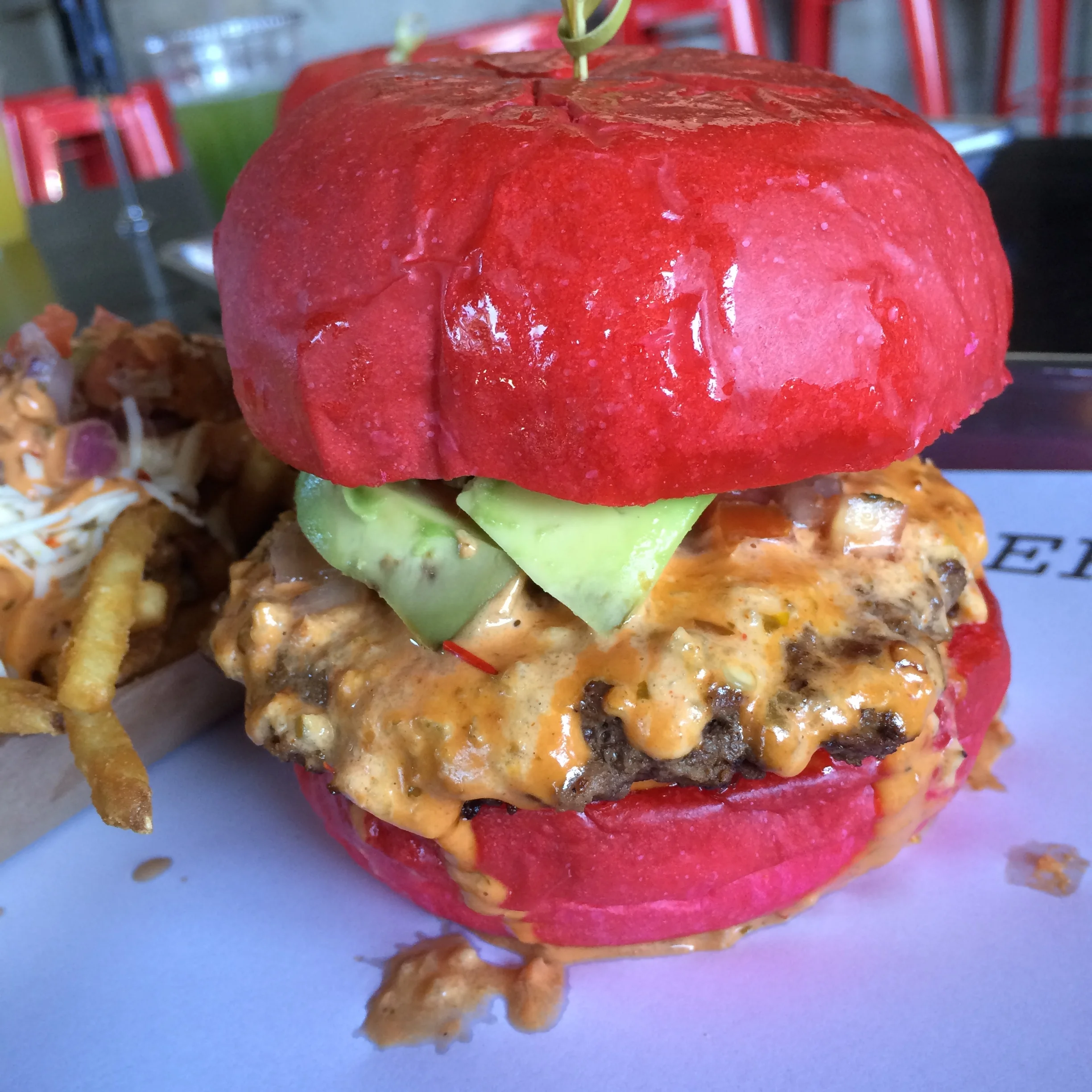 GD Bro Burger's Red Buns Are All The Craze