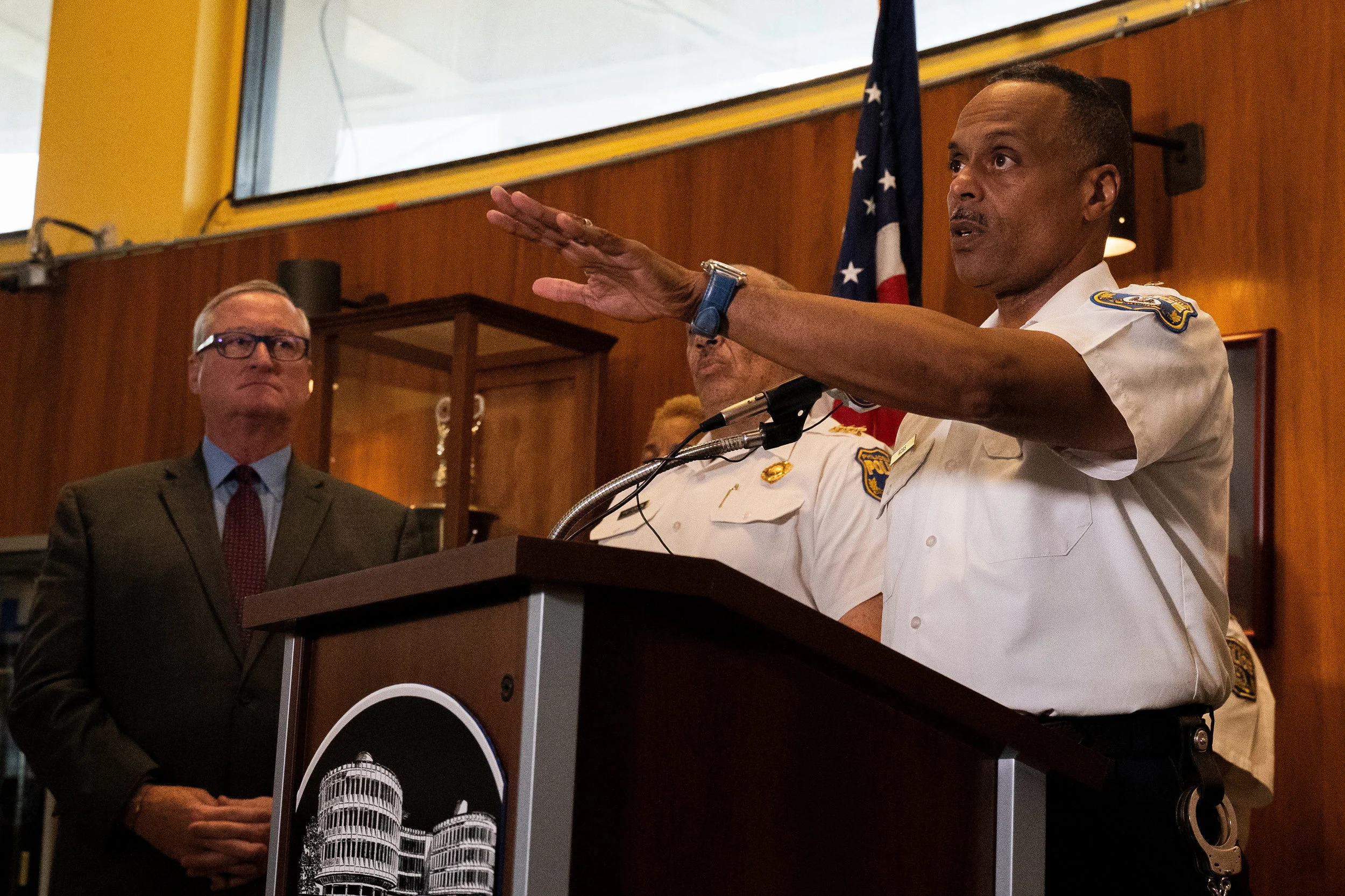 Police commissioner Richard Ross Jr. speaks regarding the status of the "Facebook" post investigation at the Police Administration building in Center City, Philadelphia on Thursday, July 18, 2019. ( Shot for The Philadelphia Inqurier )