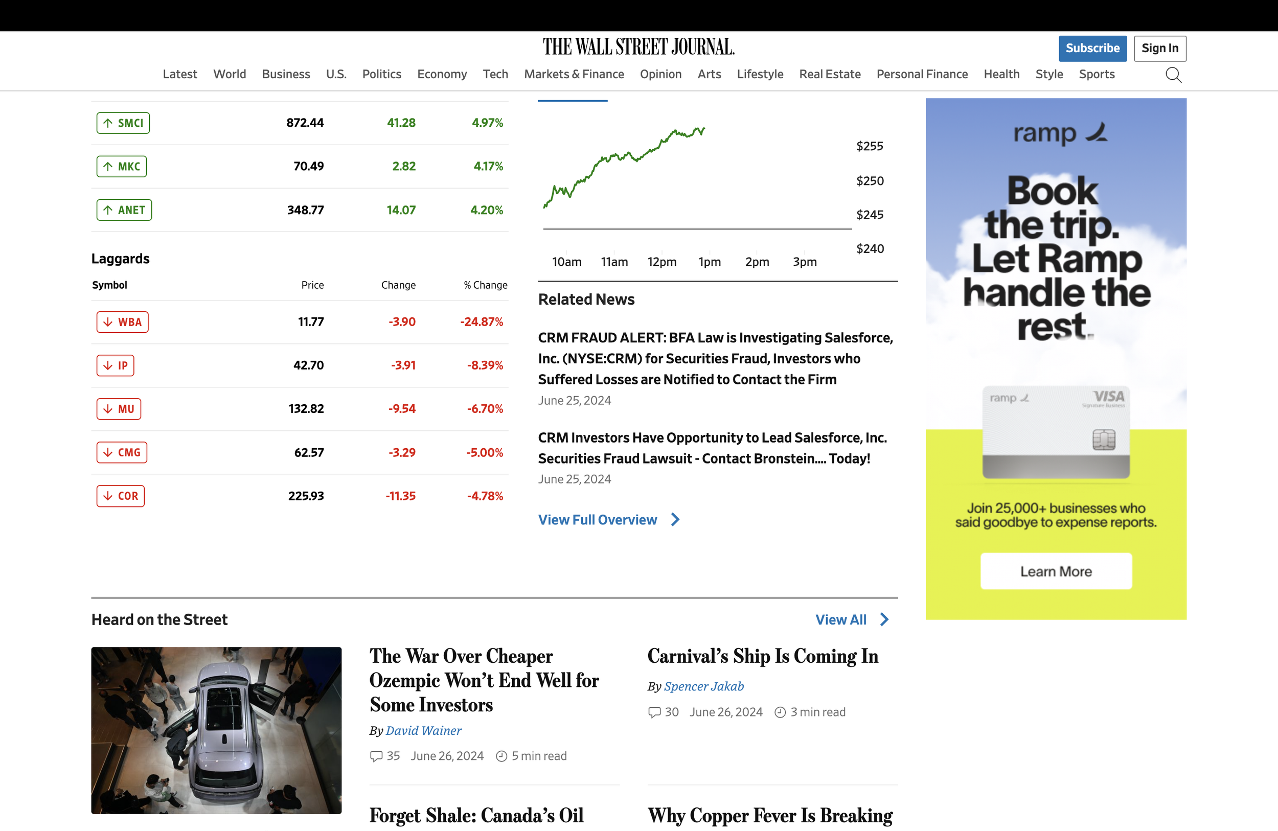  Ramp Travel WSJ Ad  Designed by Mark Weaver 