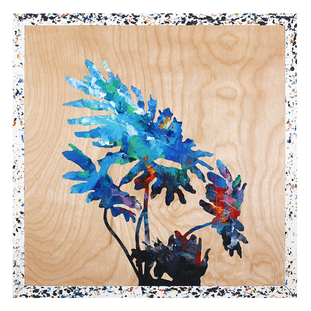 ‘Fake Plastic Trees’ 2018. MEGGS X Thing Thing Acrylic on wood with repurposed plastic frame.