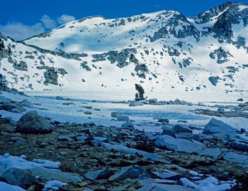 Frozen Squaw Lake, below Silver Pass