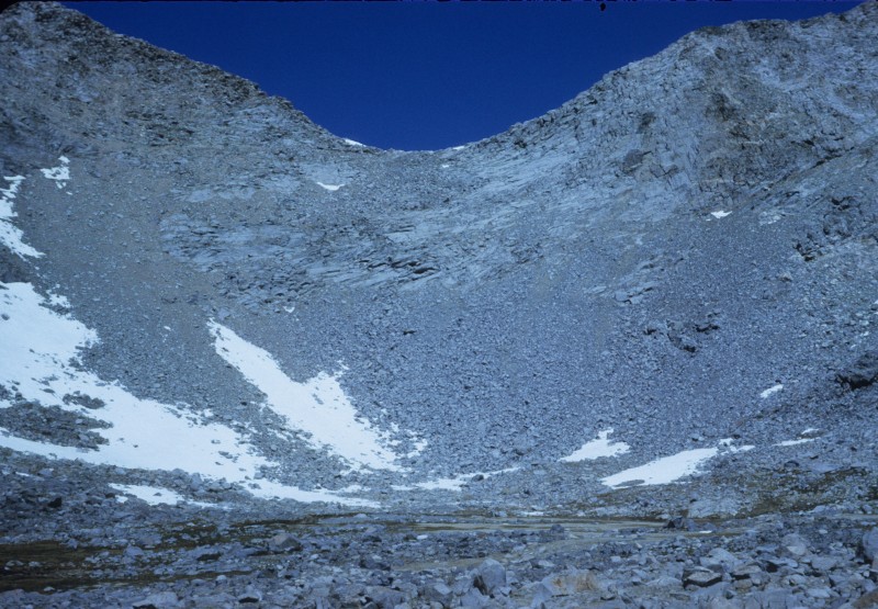 Above: from the south side of Mather Pass, looking north to where we had come over.