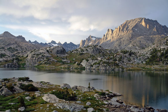 Island Lake is above in the evening of the second day, after a brief but poorly timed rain.