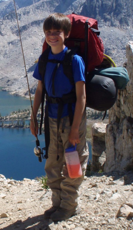 Jim Shaver, 11 years old with small external frame pack