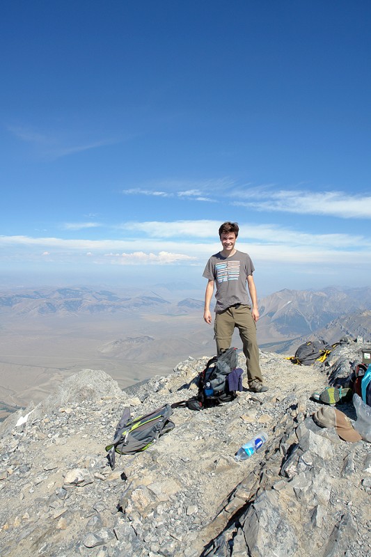 Jim on top of Mt. Borah! His first peak, and its not an easy one.