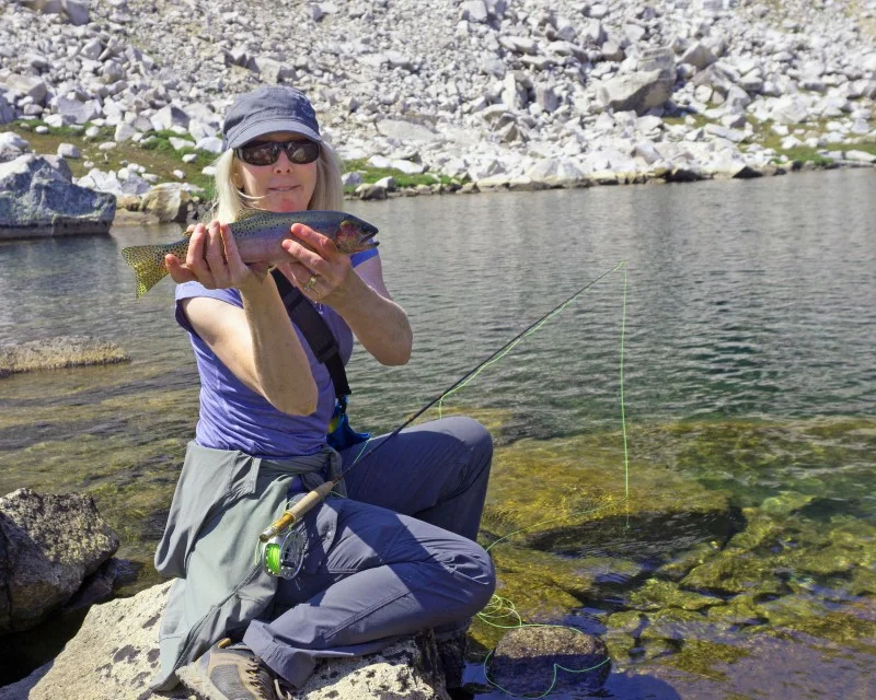 The next day we rested a bit, and the Anderson's showed us how to catch nice trout in these high altitude lakes.
