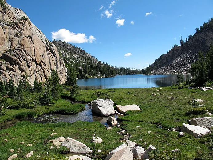 Island Lake. its probably 2 miles to Island Lake from Sapphire, and another 1.5 miles from Island lake to the trail junction with Walker Lake