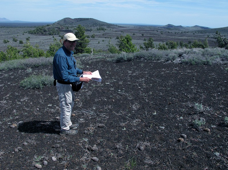 Above is our fearless leader Tom Baskin trying to figure out where the scouts are, or maybe where we are.