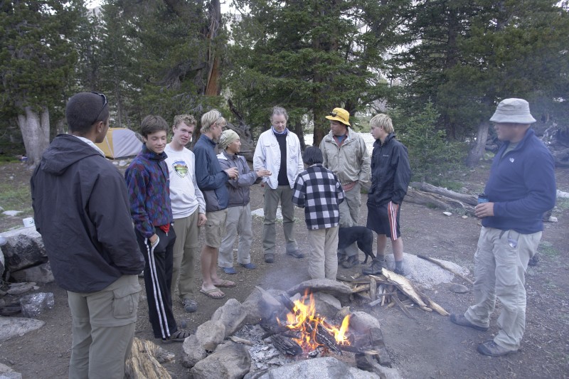 Above is a typical grouping around a campfire, this one at Hummock Lake.