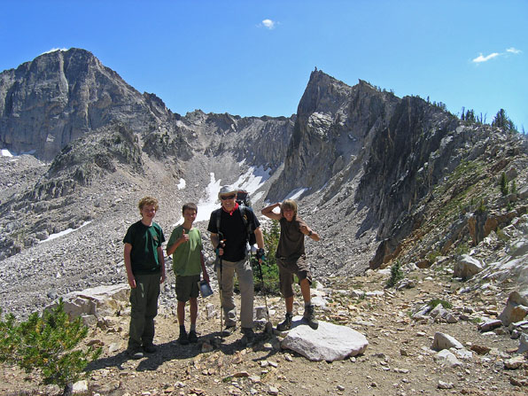 Malcolm, Jim, Kevin, and Joe on top of Cramer Divide.