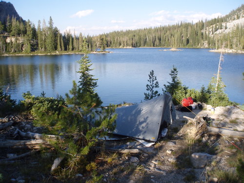 Our camp at Farley Lake, the first night of the trip.