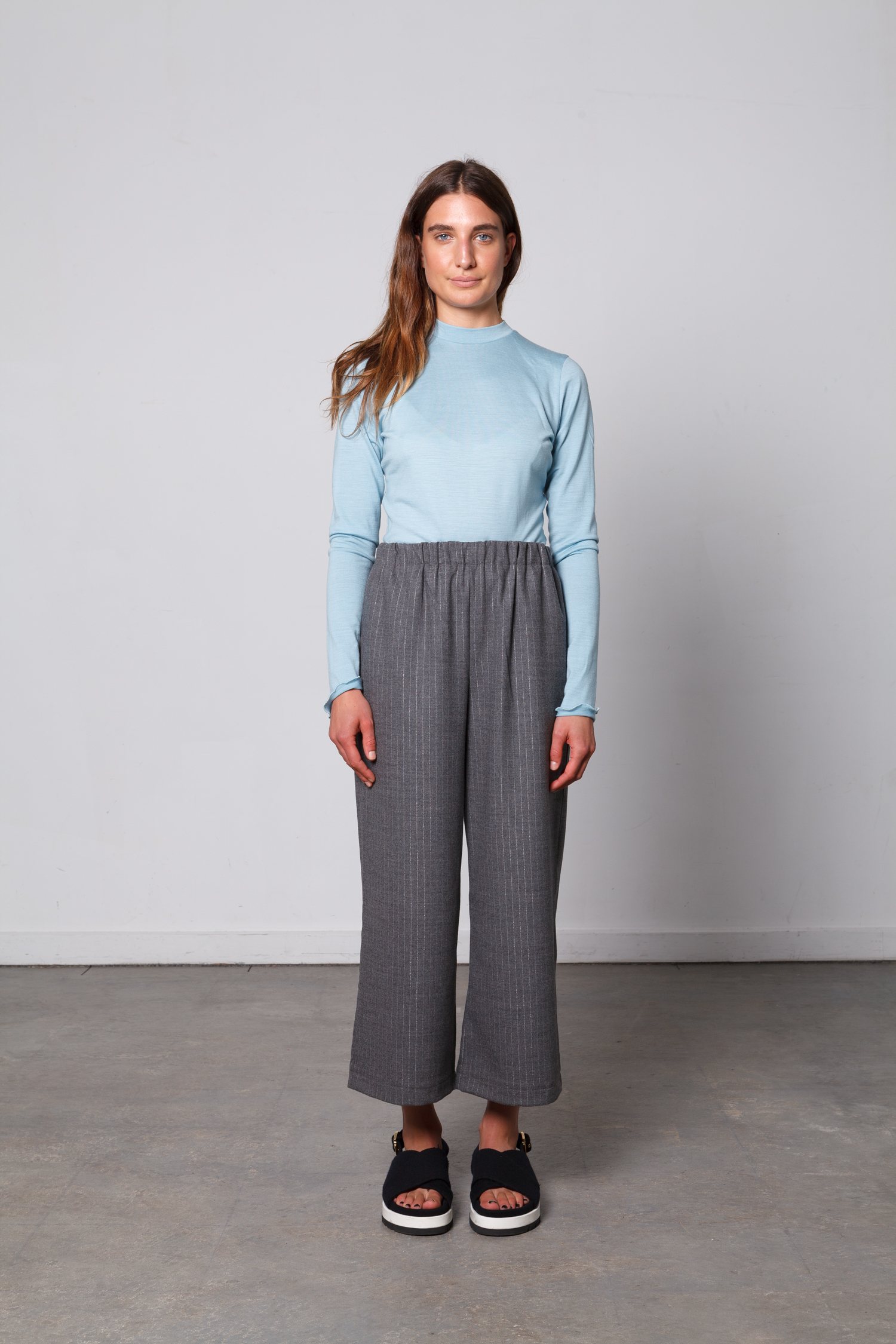 doro grey pin stripe trousers