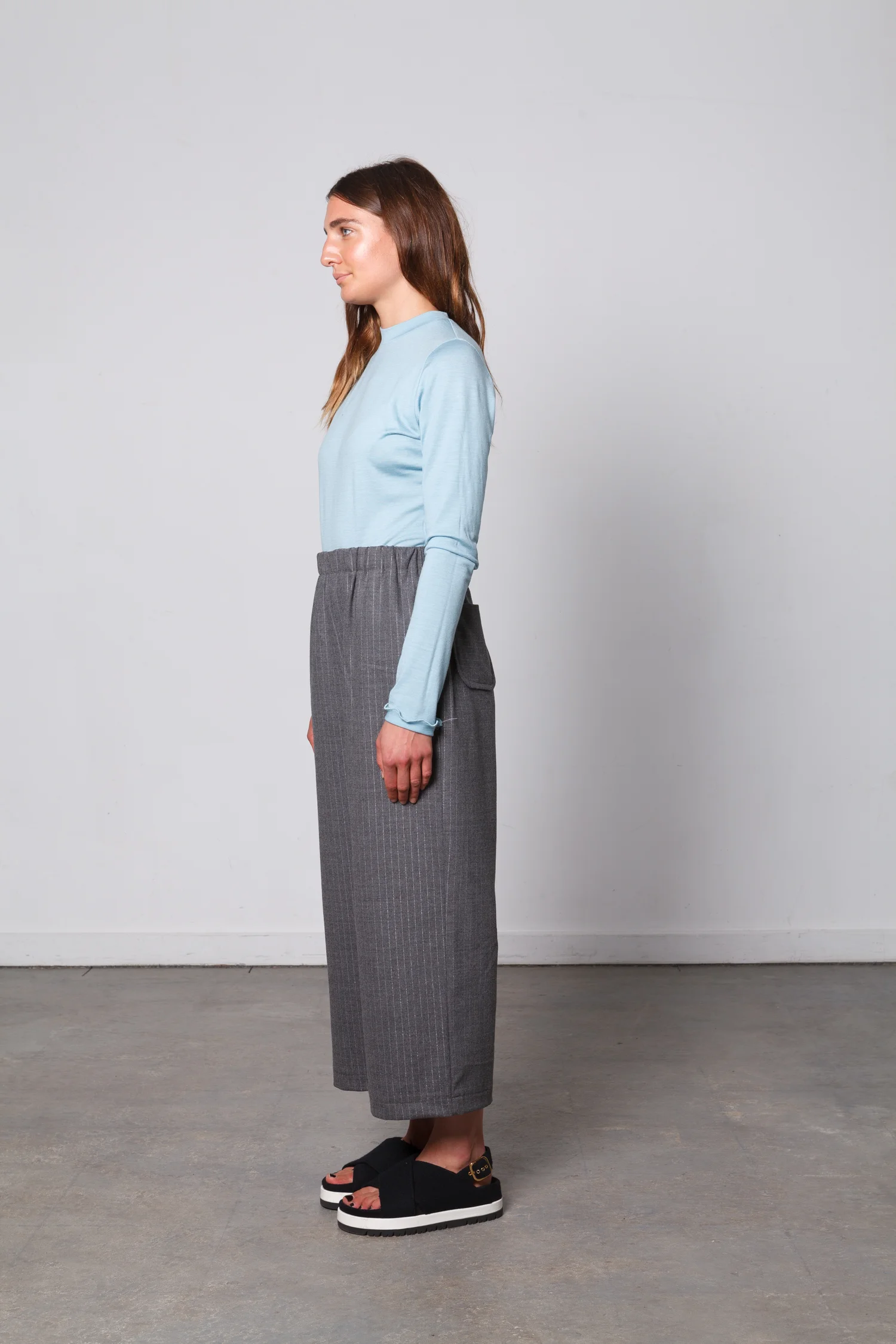 doro grey pin stripe trousers angle