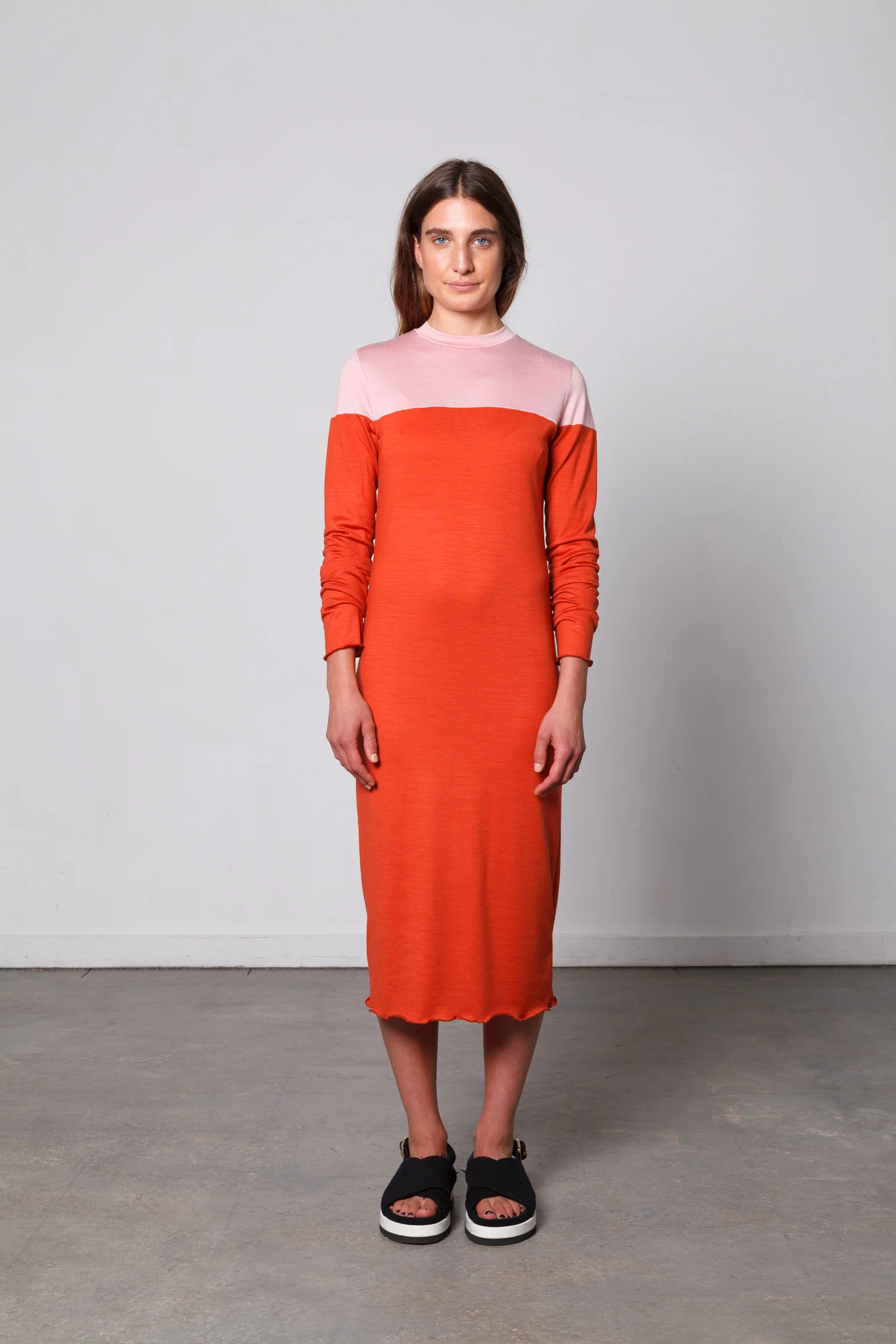 doro orange pink split dress