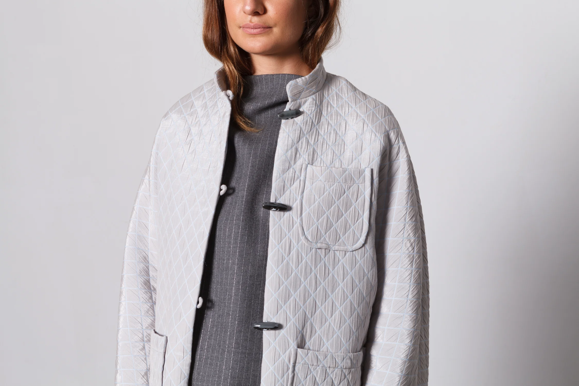 doro silver quilted jacket