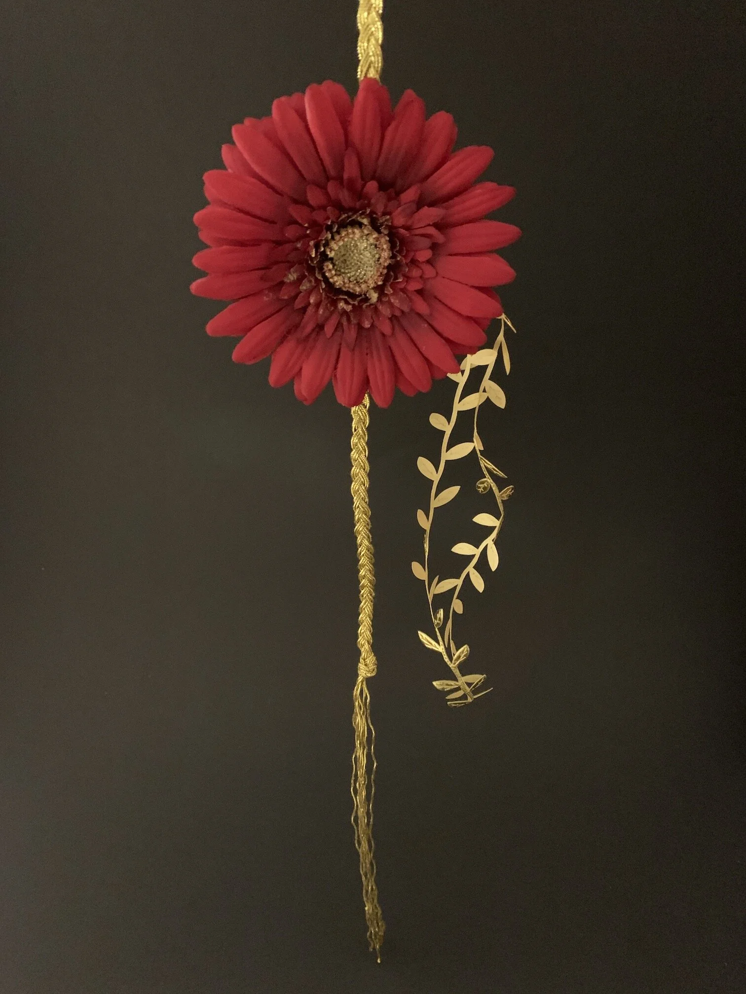 Red - Single-Blossom Crown Head wrap