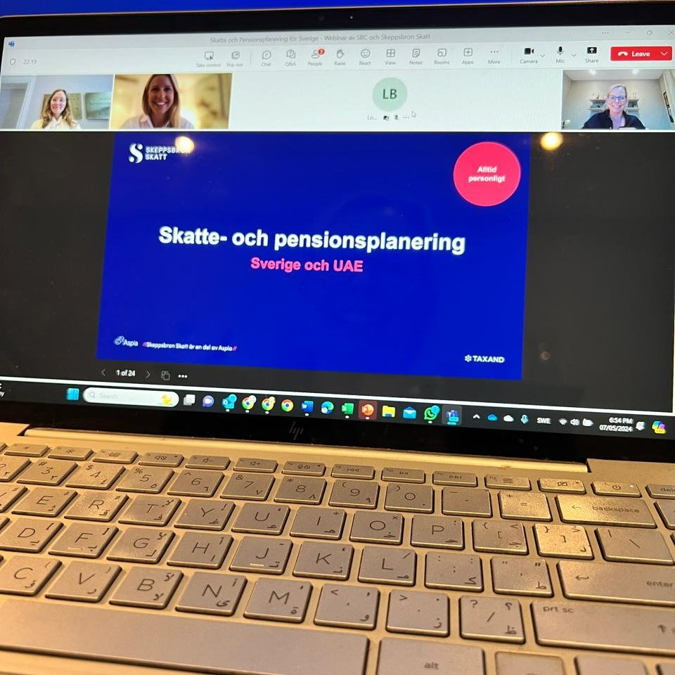 Thank you, Pernilla Van Der Capellen at @skeppsbron_skatt who held an enlightening session on tax and pension planning for us Swedes residing in the UAE last night. 

Tusen tack!

#Swedesintheuae #Taxplanning #pensionplanning