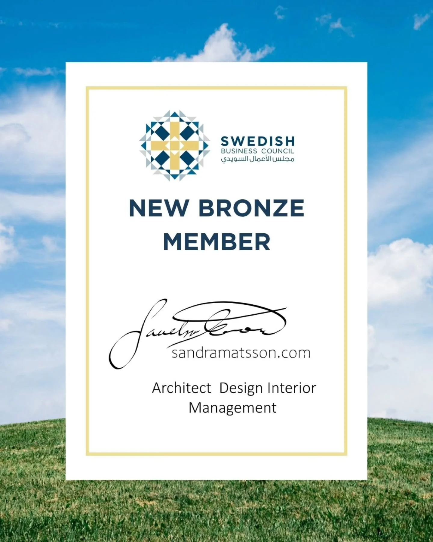 We&rsquo;re excited to welcome Sandra Matsson Architect Design &amp; Interior to the Swedish Business Council UAE!

With 18 years of architectural experience in Sweden, Sandra brings a Scandinavian design philosophy focused on timeless, functional, a