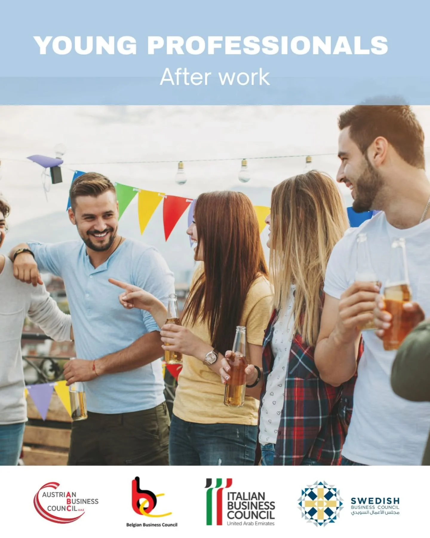 Young Professionals After Work

Together with the Italian, Austrian and Belgian Business Councils, we are pleased to invite you to a Young Professionals after work gathering.

Join us for a relaxed evening as the Young Professionals networks of the B
