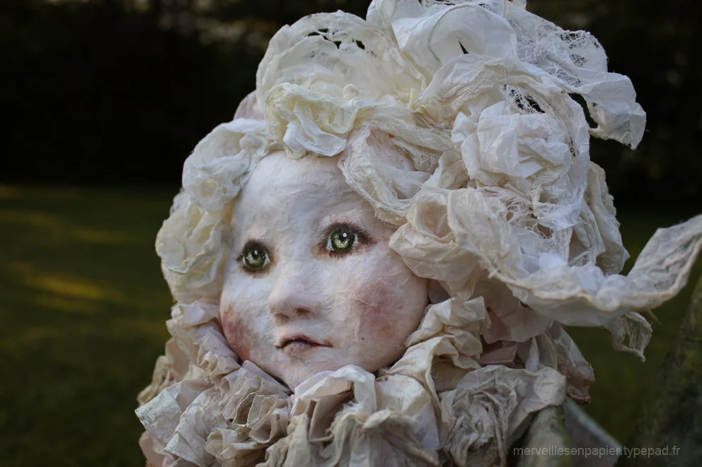 Ancienne Poupée Alice – Tête En Cire Et Papier Mâché, Corps En Bois (occasion)
