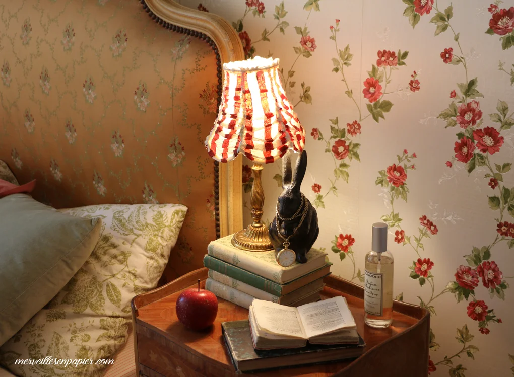 My striped paper lace lampshades