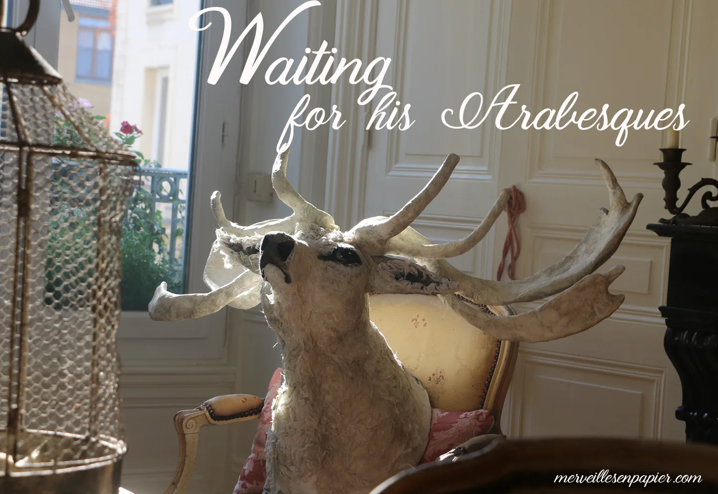 paper deer hunt trophy waiting for his arabesques
