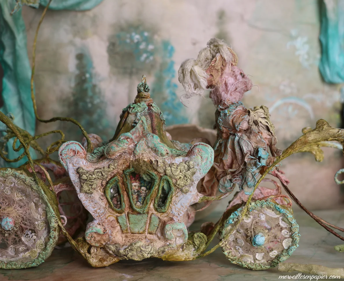 Carriage driven by the pink rat - Blue bird- Madame d’Aulnoy’s fairy tales