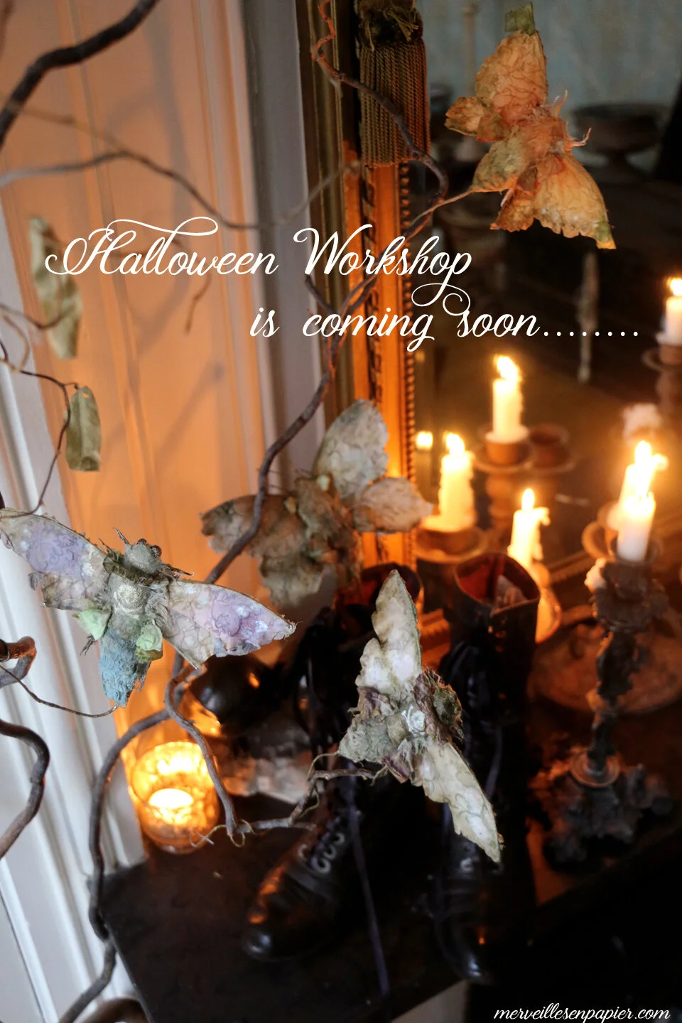 Halloween workshop, paper moths and butterflies