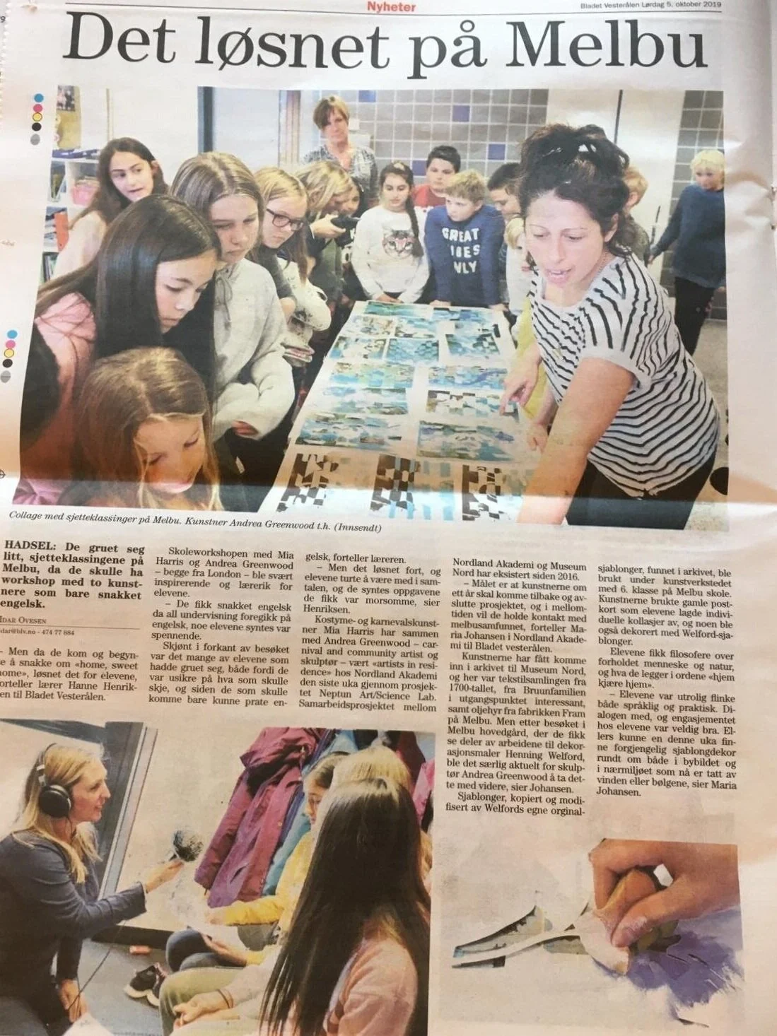 Local Newspaper for the Creative workshop In Local Melbu Primary School Visual Arts & Audio 