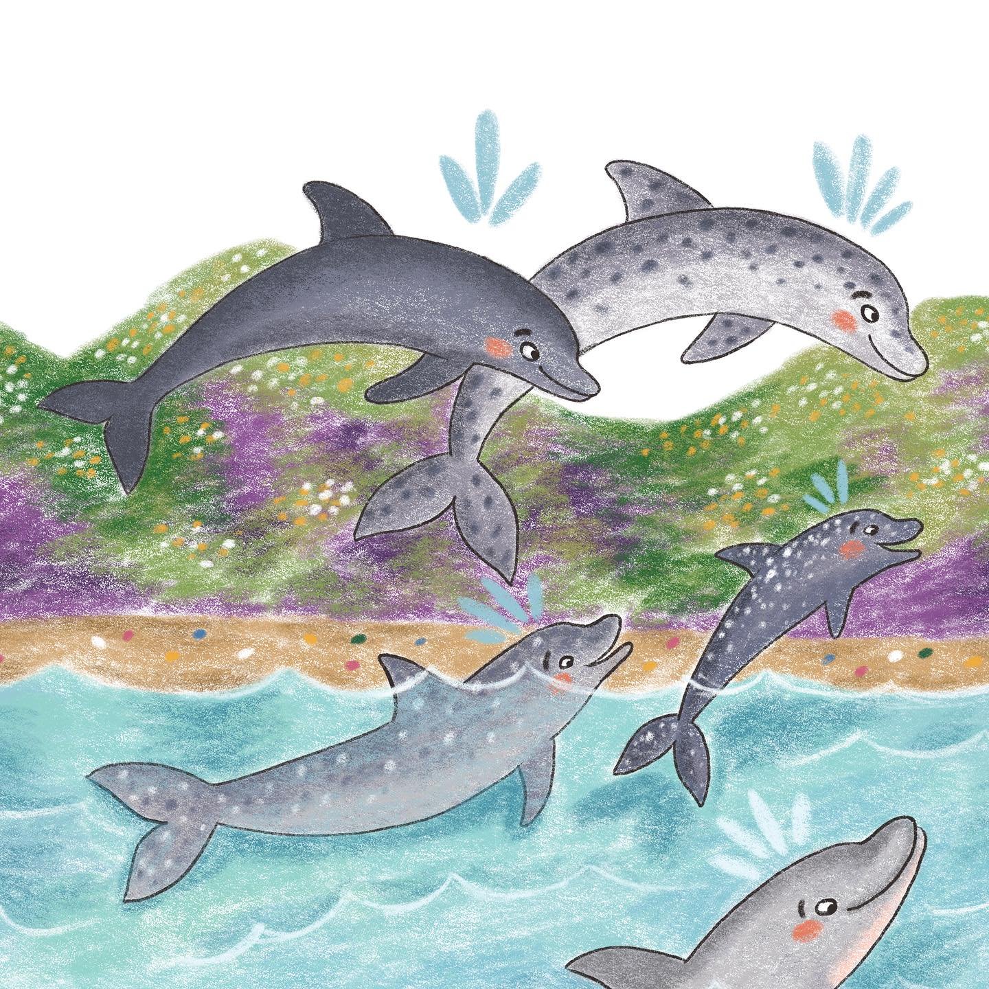 Puffy making friends with some dolphins on her adventure. 🐡📚🐬

#emmacarpenter #picturebook #picturebookillustration #kidlit #kidlitart #childrensbooks #childrensillustration #oceanart #dolphines #pufferfish #oceanillustration
