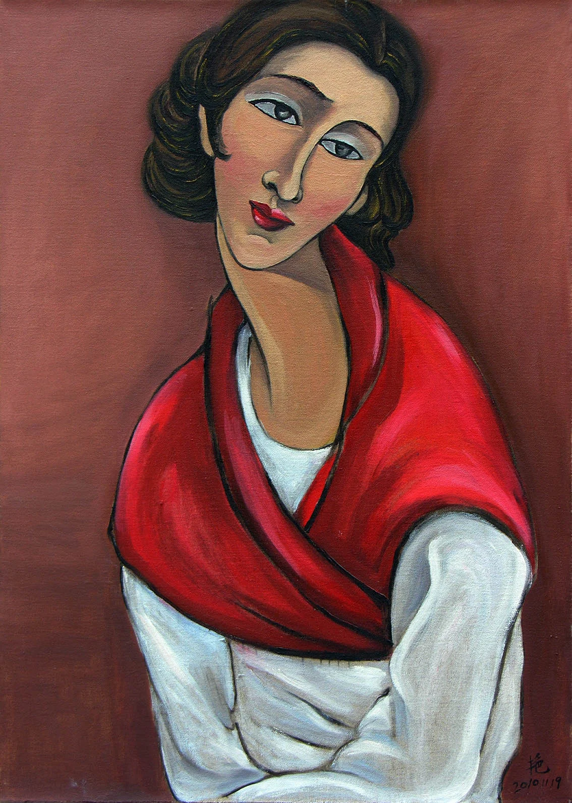 白领之七 700X500 布面油画 2010年.jpg