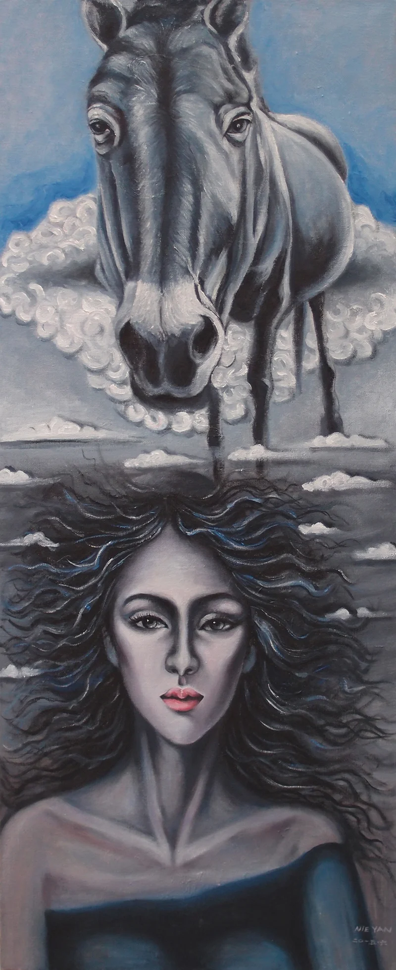 祈愿之-驴 100X40 布面油画 2015年.jpg