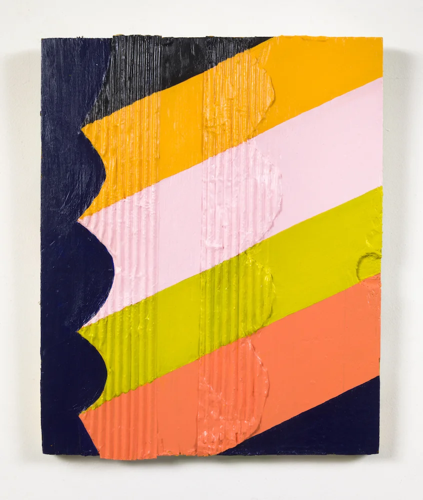   into the groove , 2010, acrylic and cardboard on wood, 13" x 10 1/2", collection of Nerman Museum of Contemporary Art 