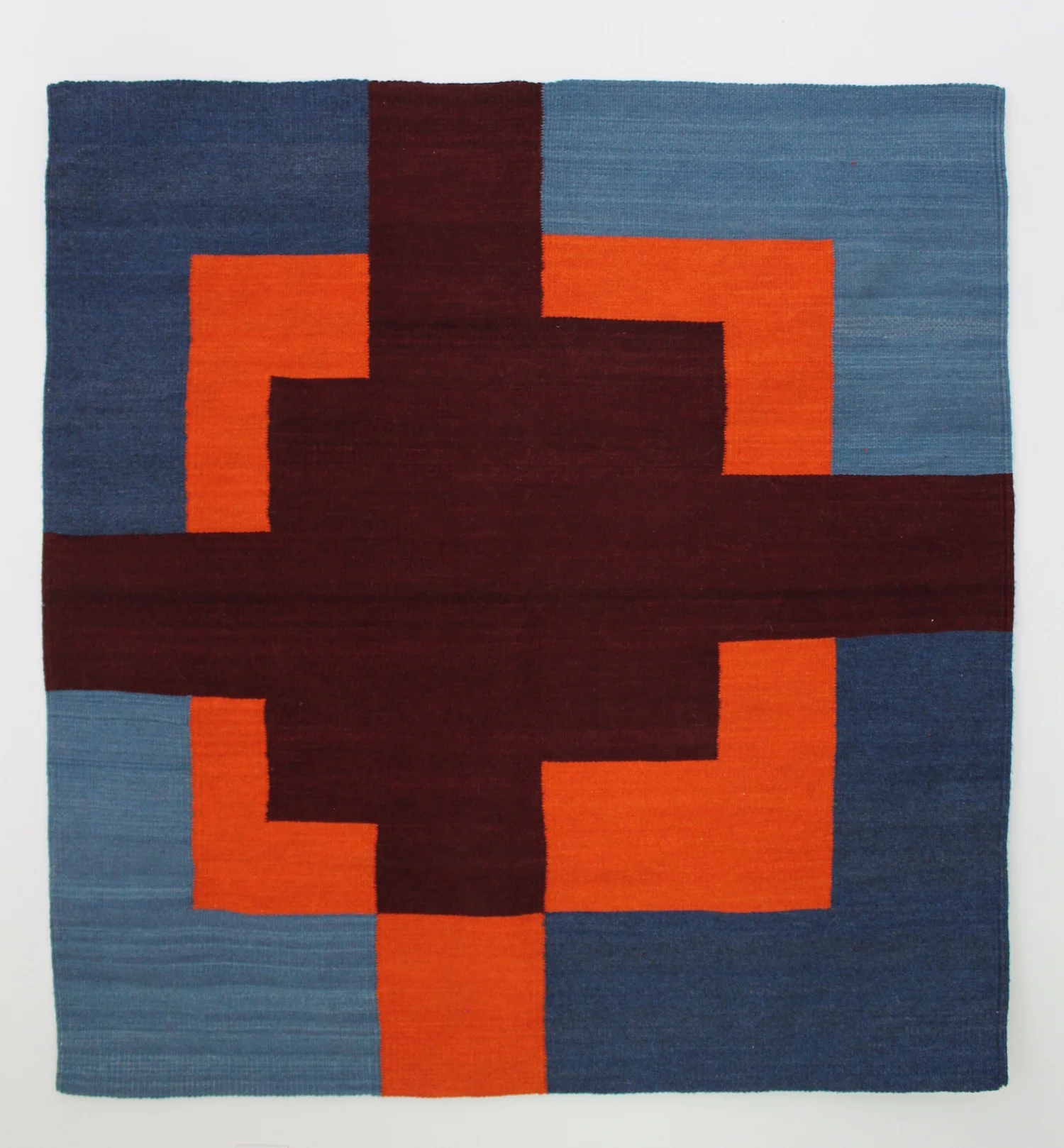   untitled , 2016, hand-dyed woven wool, 51 1/2" x 49", woven by Agustin Contreras Lopez  currently on view at The Columbus Museum, Columbus, GA&nbsp; 
