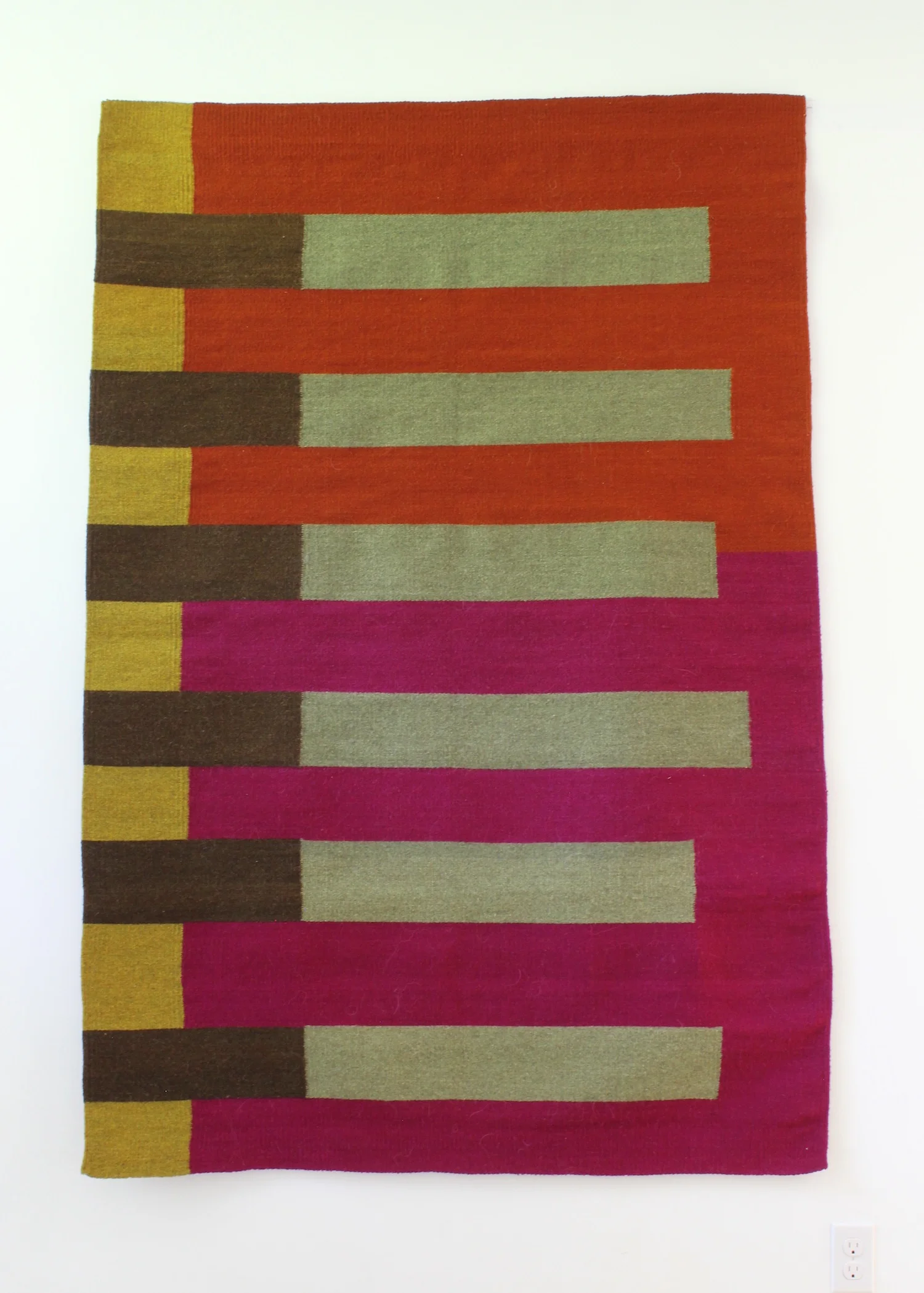   Xigie , 2014, hand-dyed woven wool, 72" x 48", woven by Licha Gonzalez Ruiz and Agustin Contreras Lopez 